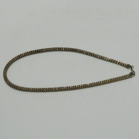 Vintage IBB Italy 925 Twisty Chain Necklace Diamond Cut - Picture 3 of 9